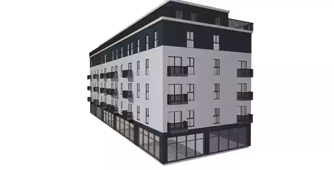 Modern Residential and Commercial Building  3D model 6