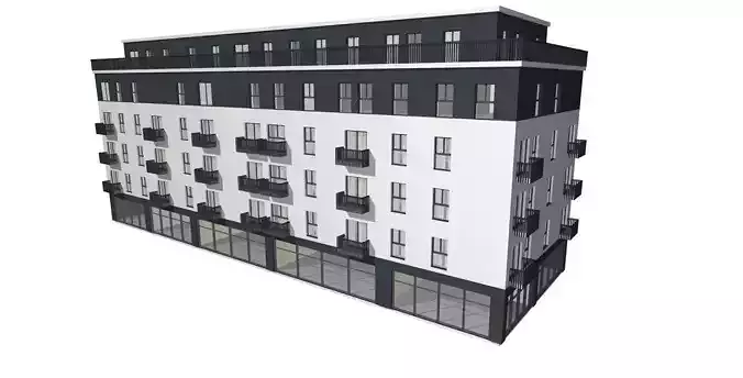 Modern Residential and Commercial Building  3D model 2