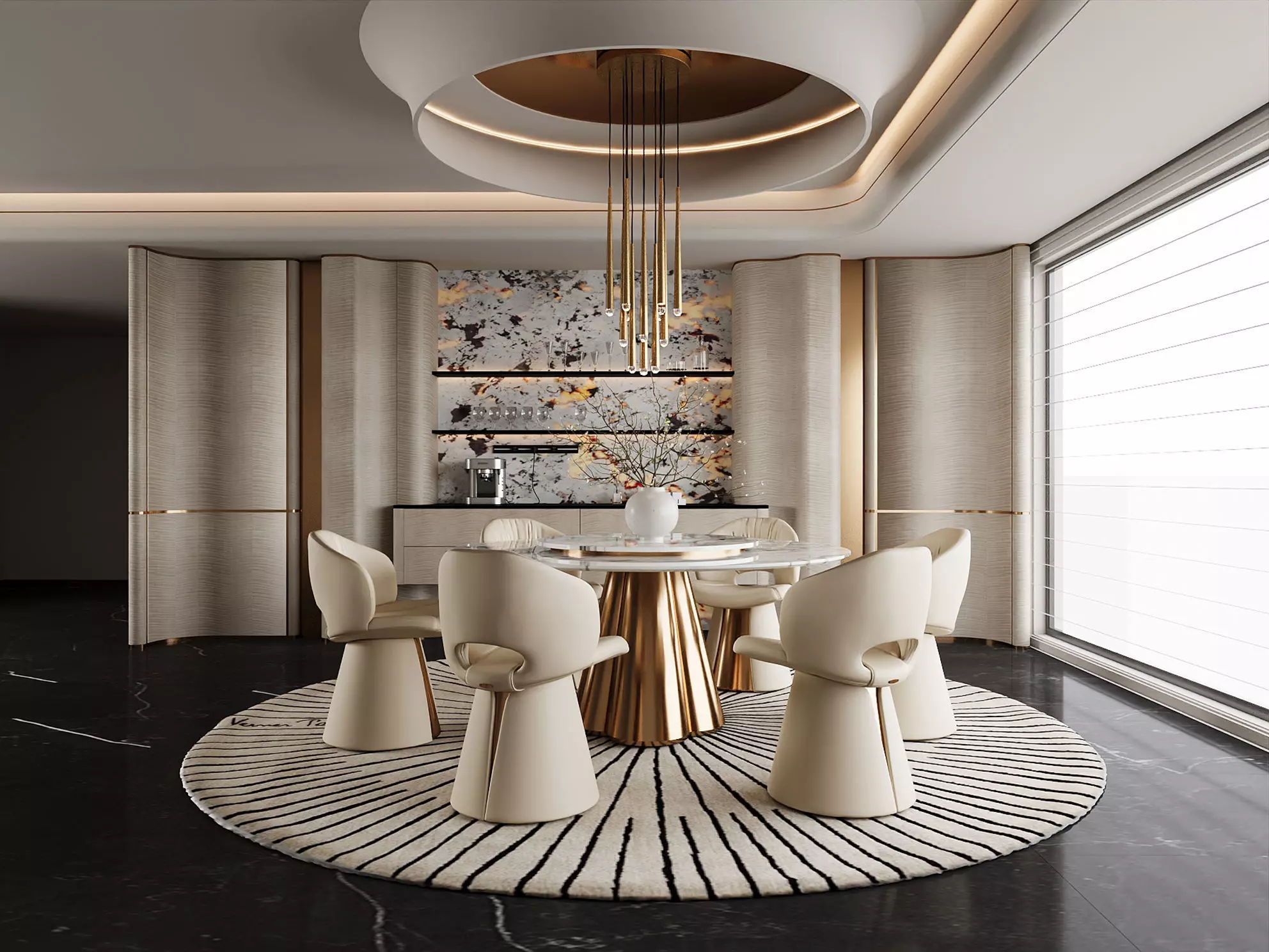 Luxury Modern Dining Area 3D model