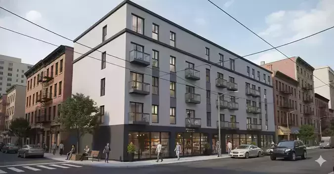 Modern Mixed Use Apartment Building  Retail  and Residential