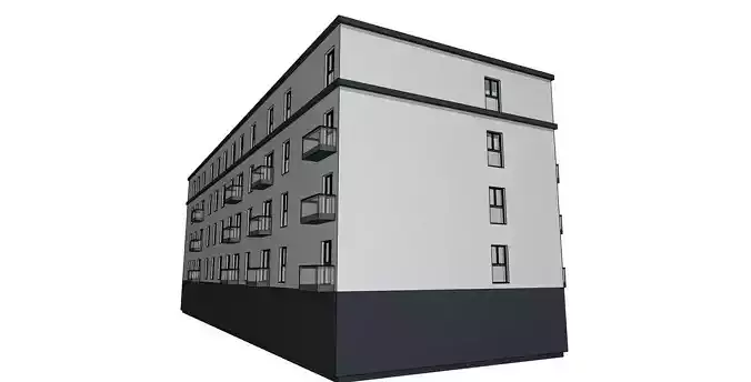 Modern Mixed Use Apartment Building  Retail  and Residential 3D model 6