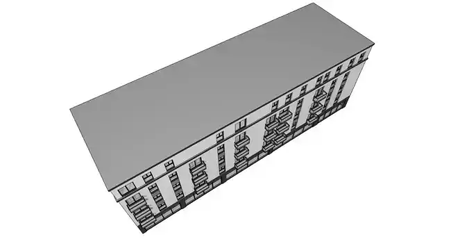 Modern Mixed Use Apartment Building  Retail  and Residential 3D model 3