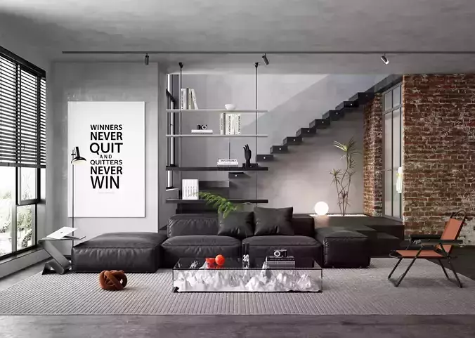 Industrial style living room