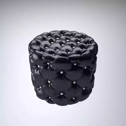 Round pouf leather 3D model   3D model
