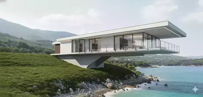 Modern Cantilever House Minimalist Elevated Villa