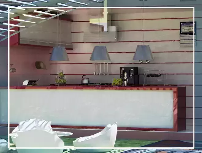 The Cafe bar in garden of house