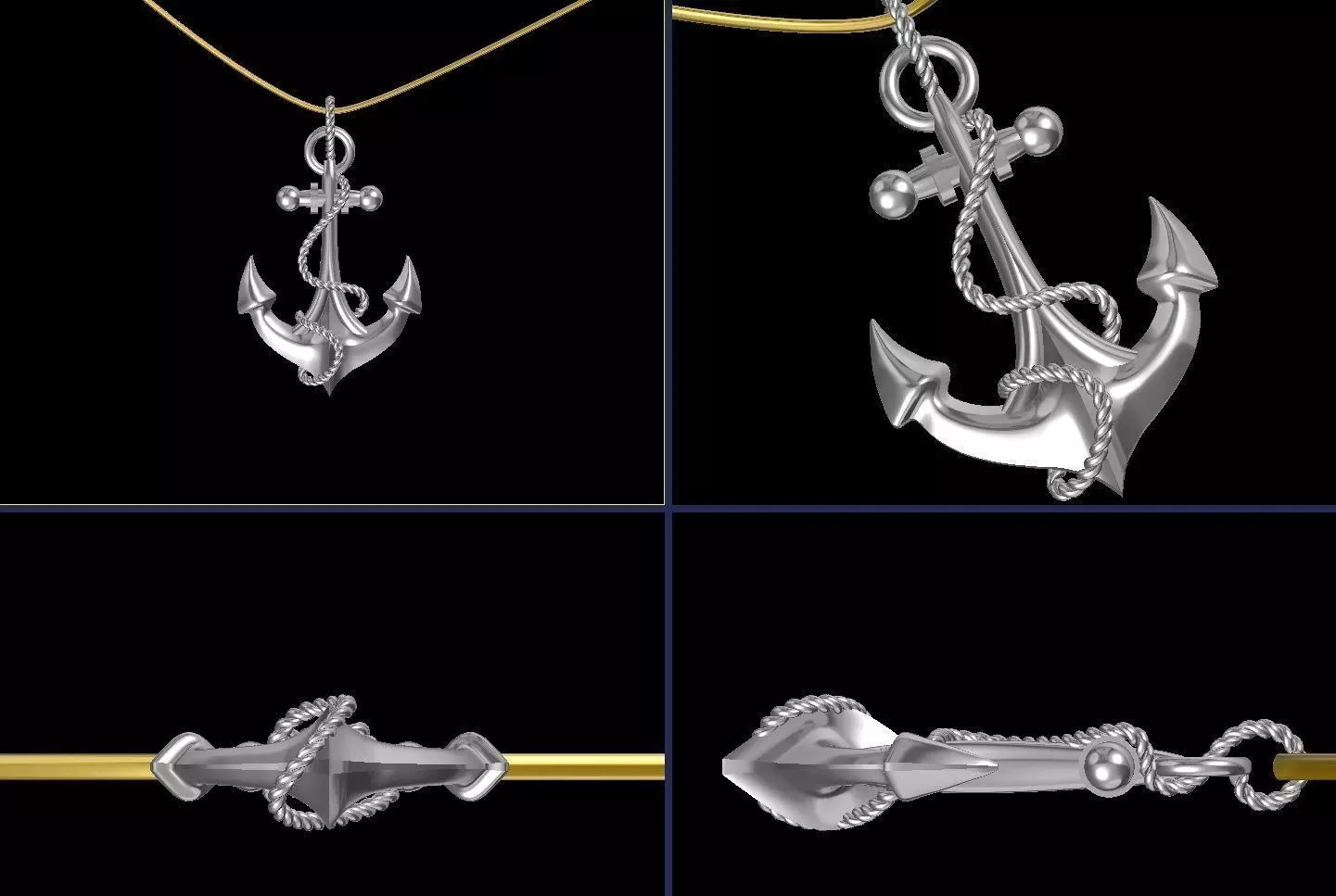 Anchor Pendant 3D print model_0