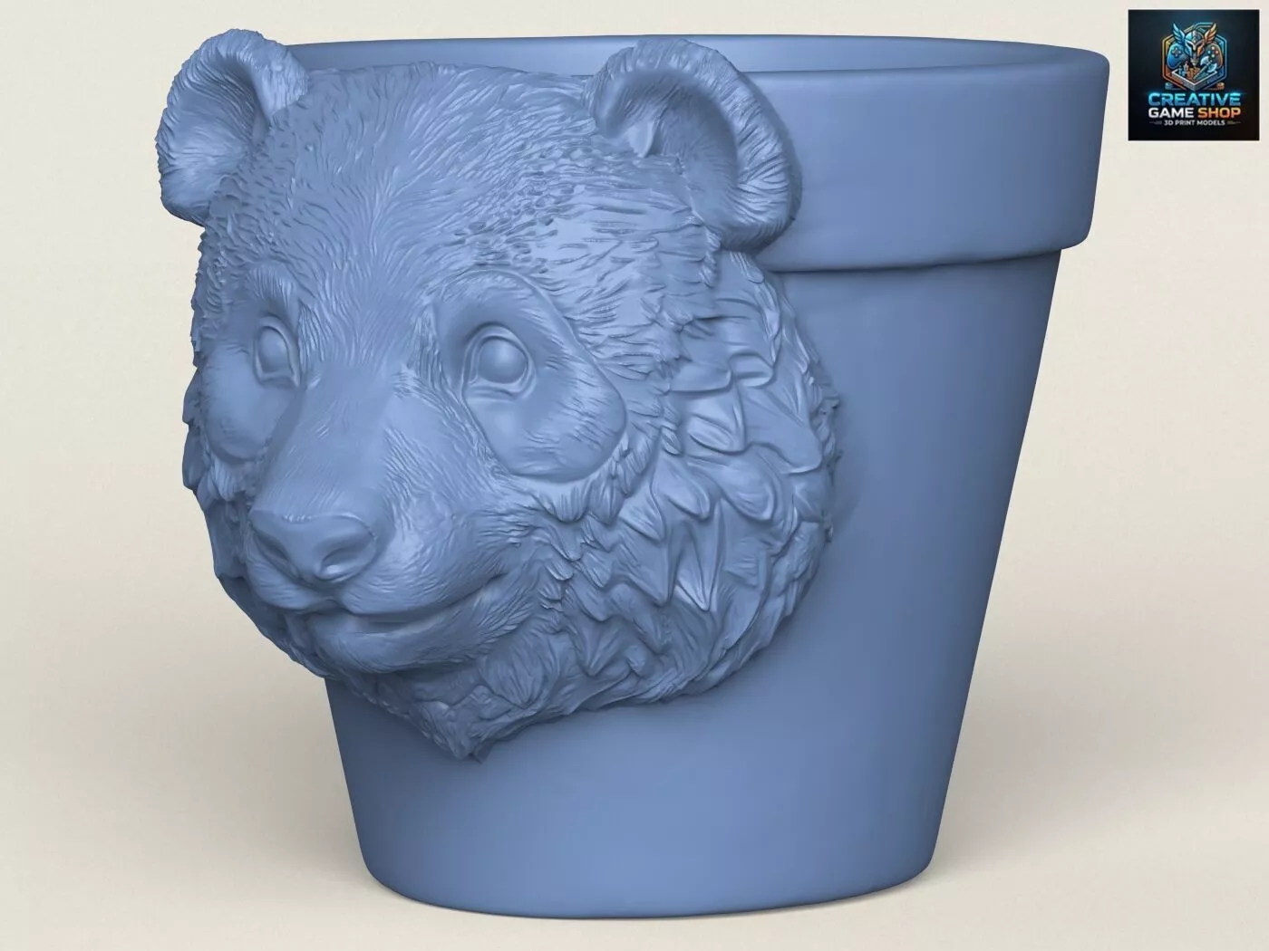 Panda Bear Head Planter 3D print model