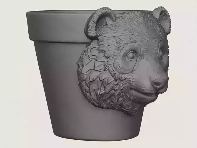 Panda Bear Head Planter