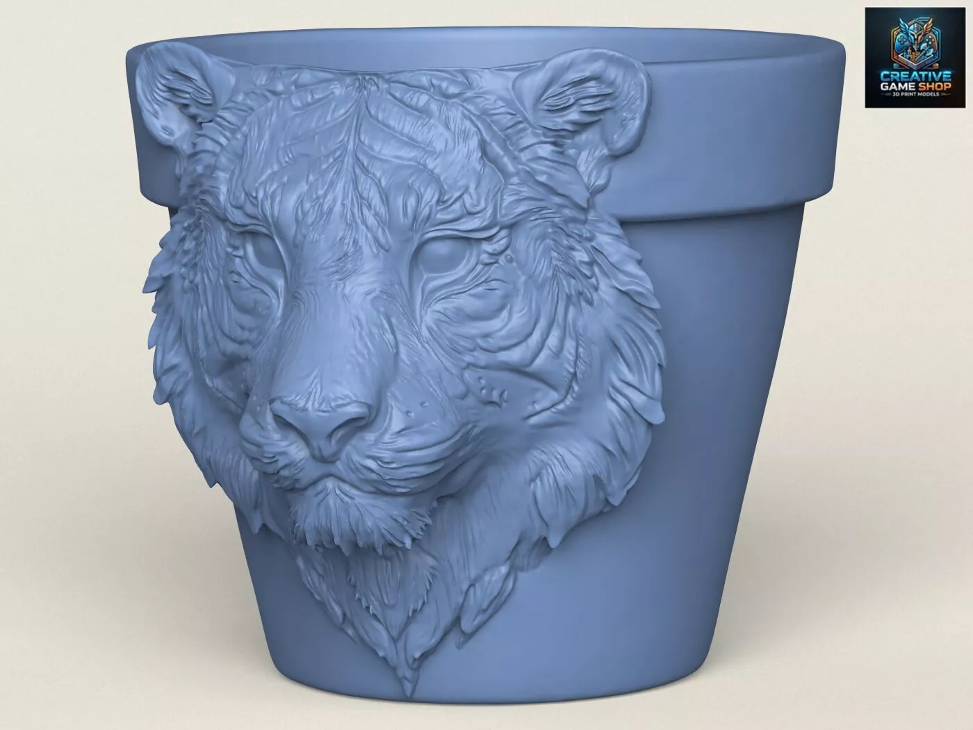 Tiger Head Planter 3D print model