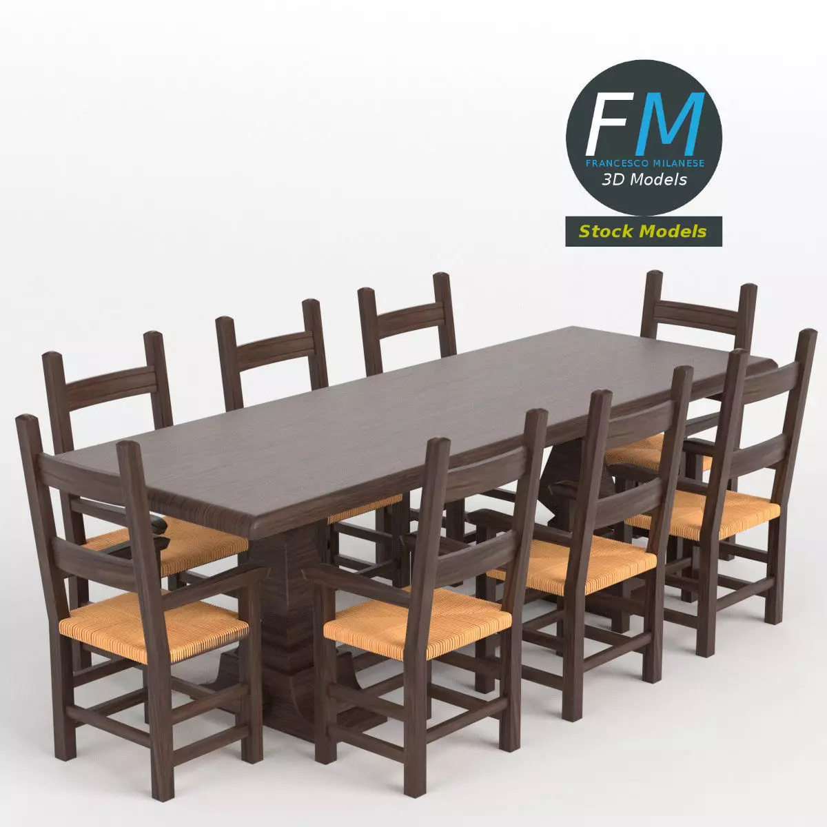 Table desk 2 3D model_0