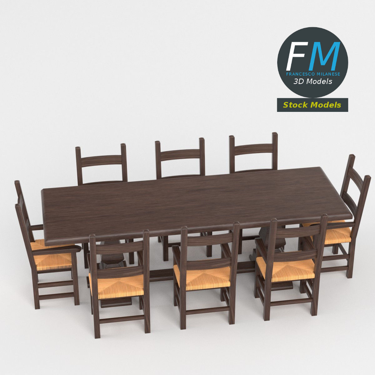 Table desk 2 3D model_2