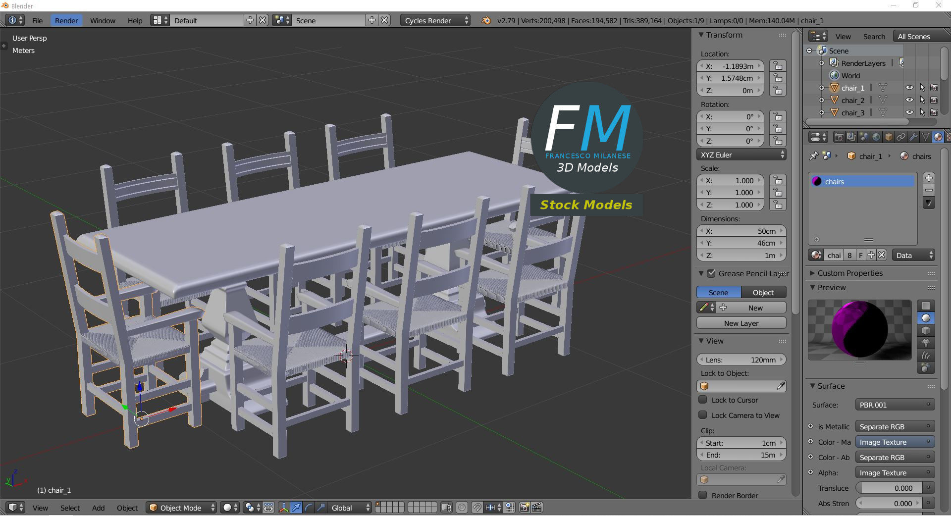 Table desk 2 3D model_9