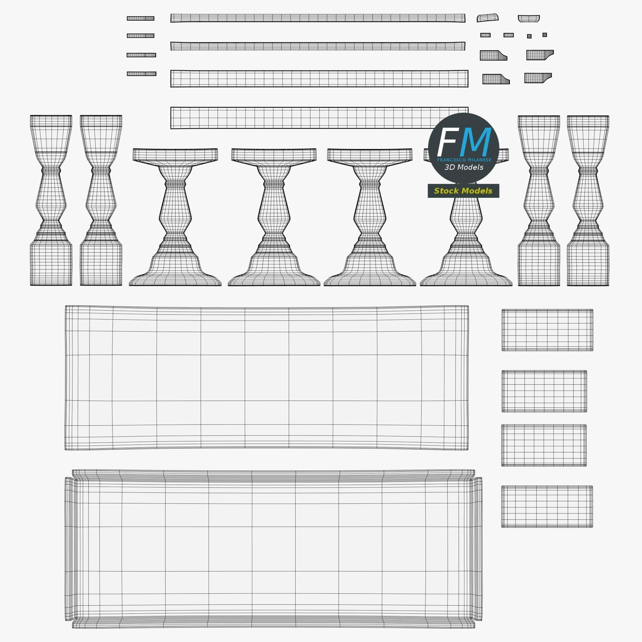 Table desk 2 3D model_12