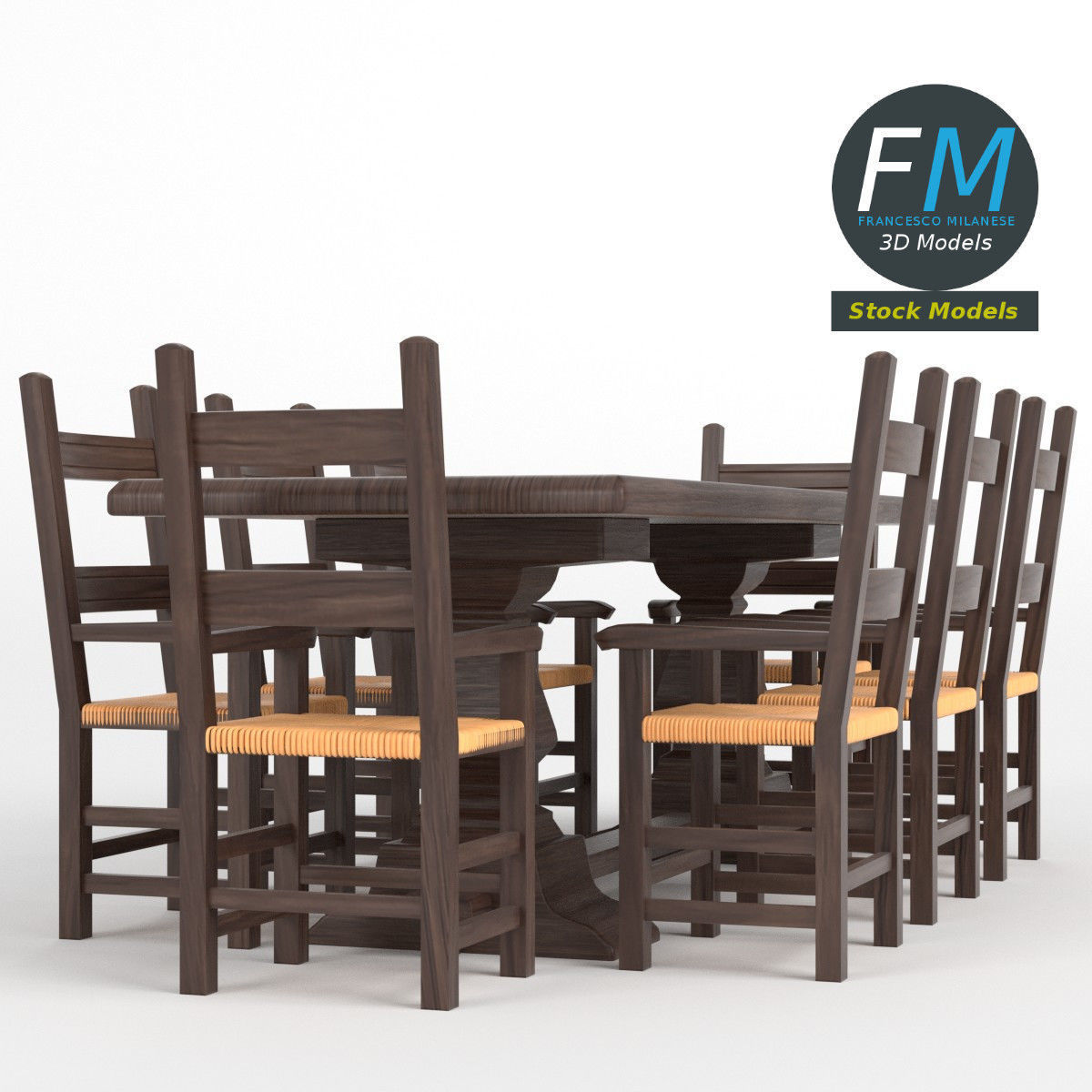 Table desk 2 3D model_3