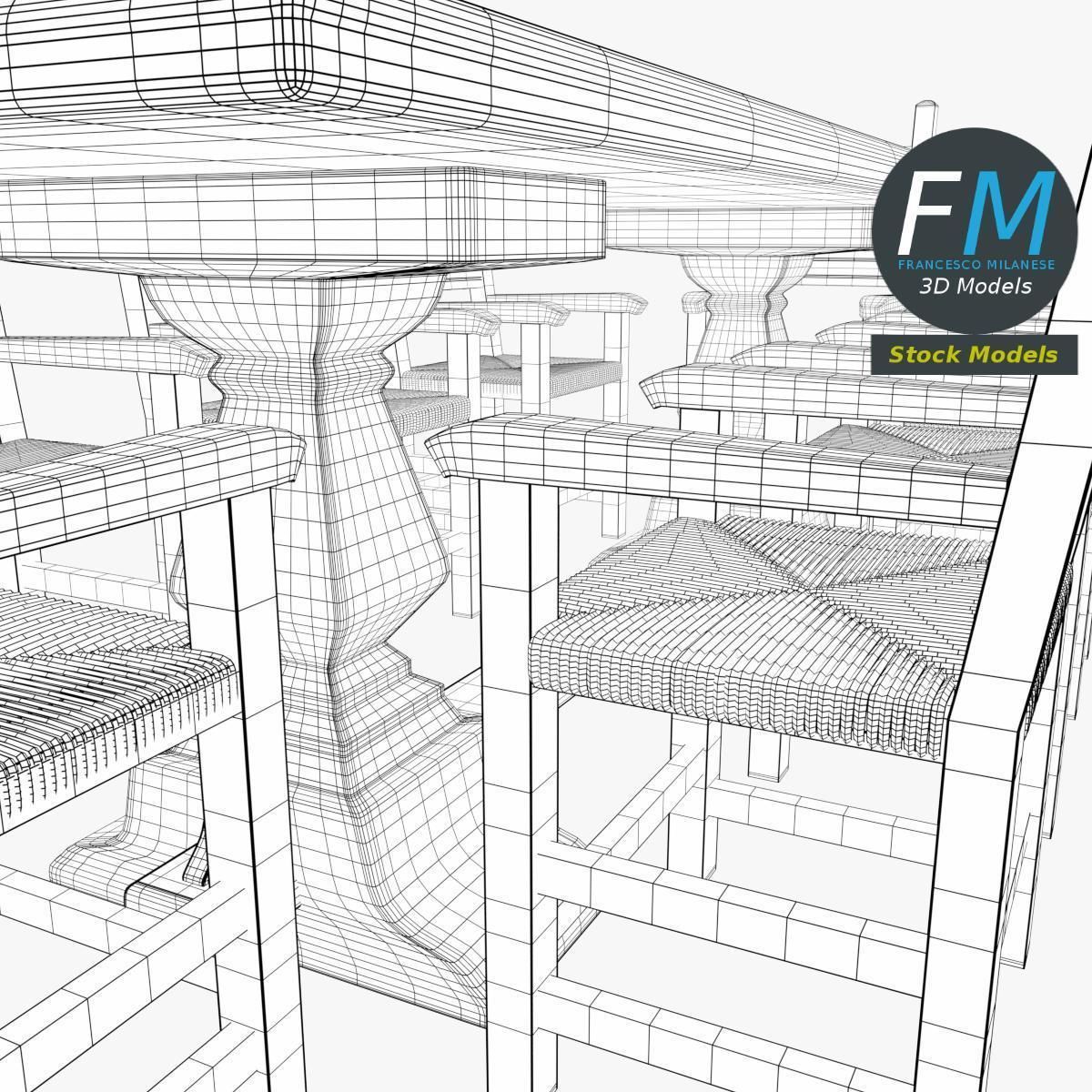 Table desk 2 3D model_7
