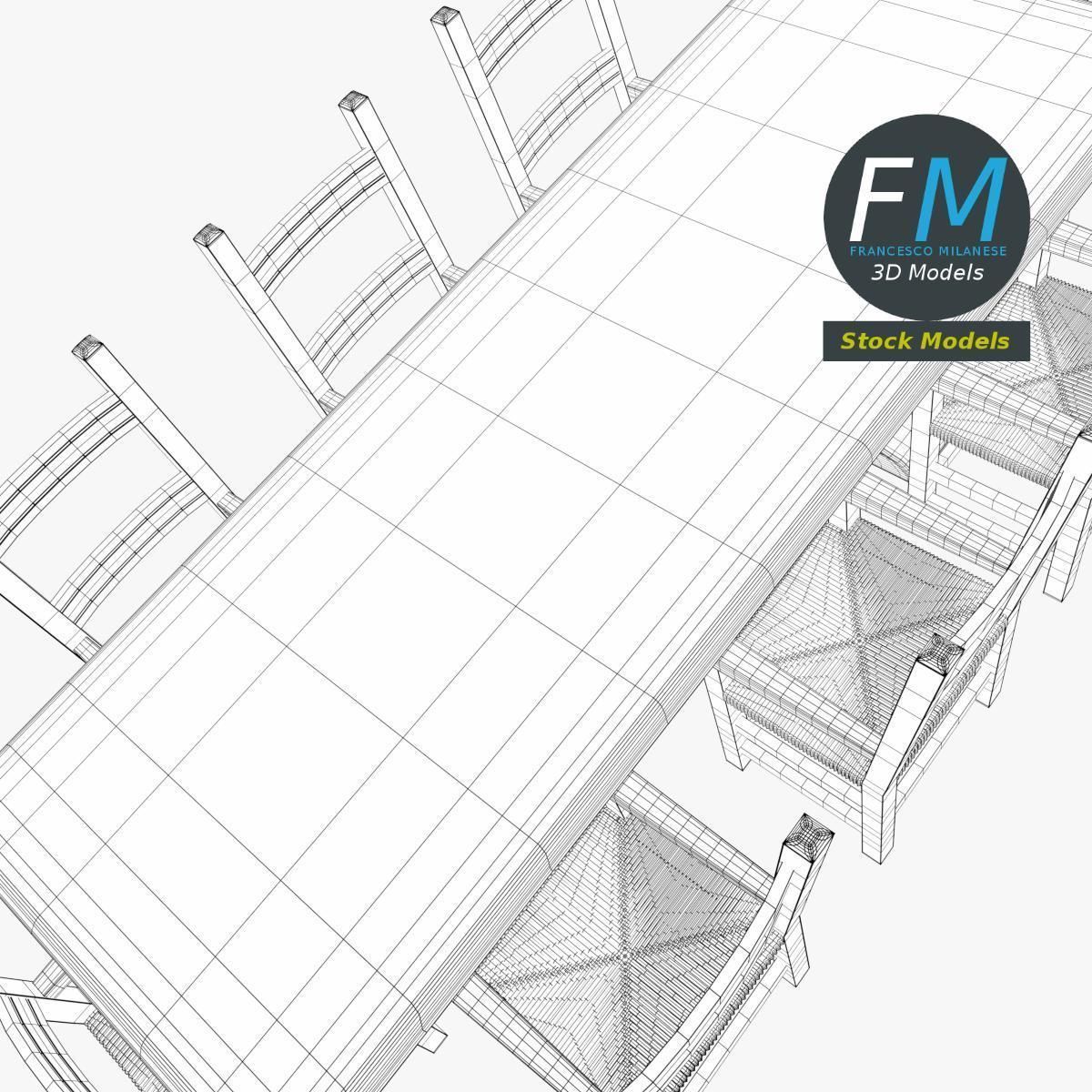 Table desk 2 3D model_8