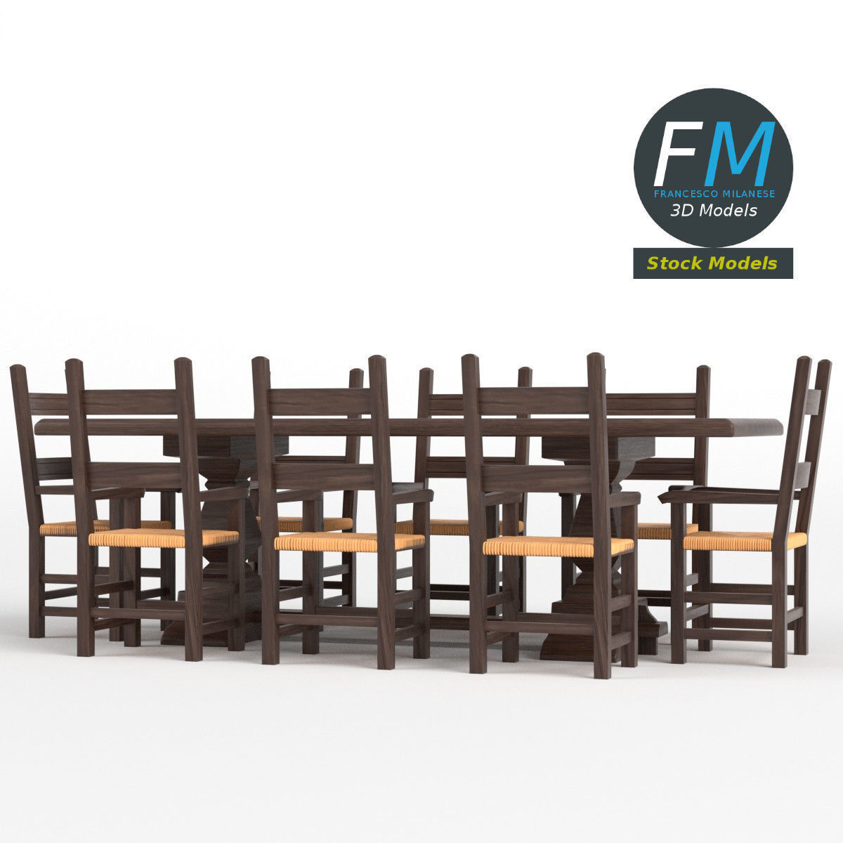 Table desk 2 3D model_4