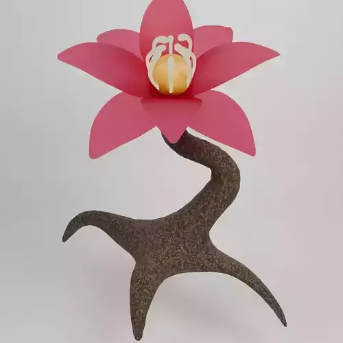 low poly 3d Magical flower plant or alien plant