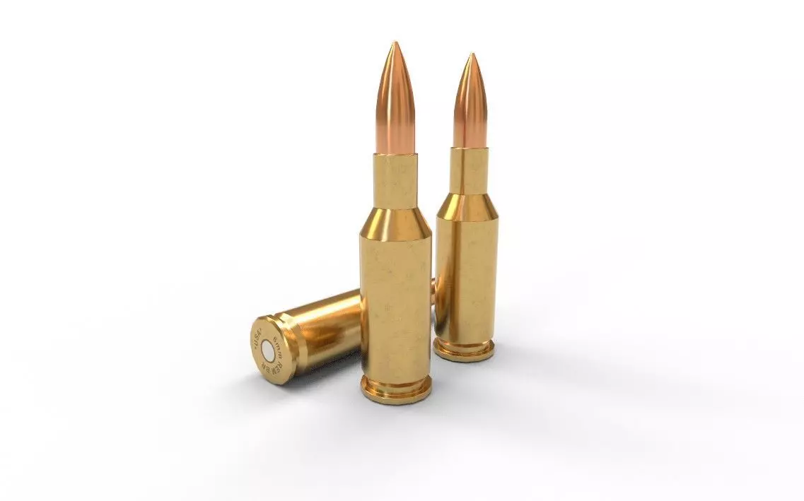 6mm Remington BR Ammo Low-poly 3D model