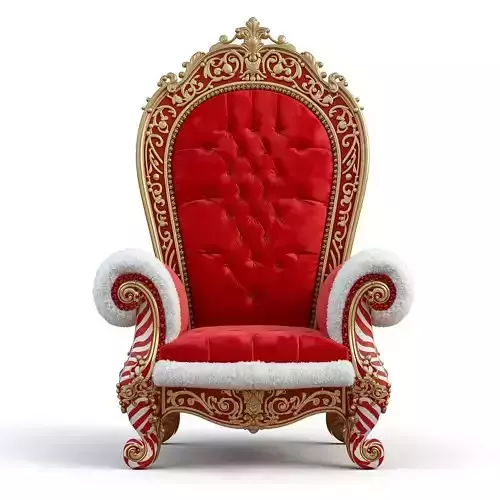 Luxurious Santa Claus Throne Chair 3D Model