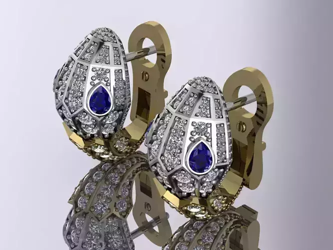 Earrings Snake Bulgari Brand Jewelry Gold