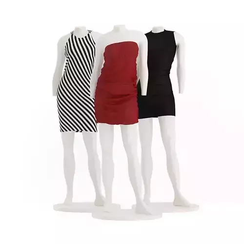 Store Mannequins with Dresses