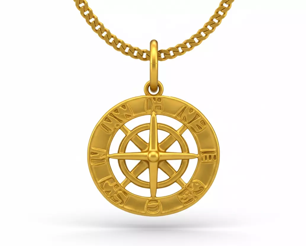 compass direction pendant charms - one inch pendant 3D print model