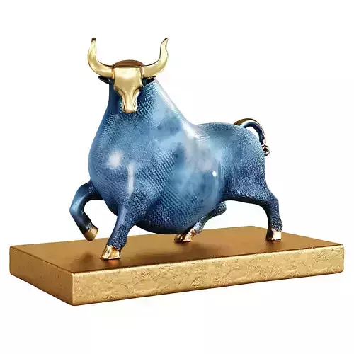 Brass Lucky Bull Statue