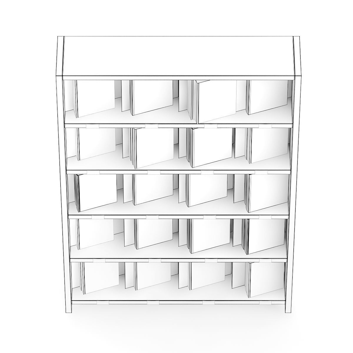 Bookstore Shelf 3D model_5