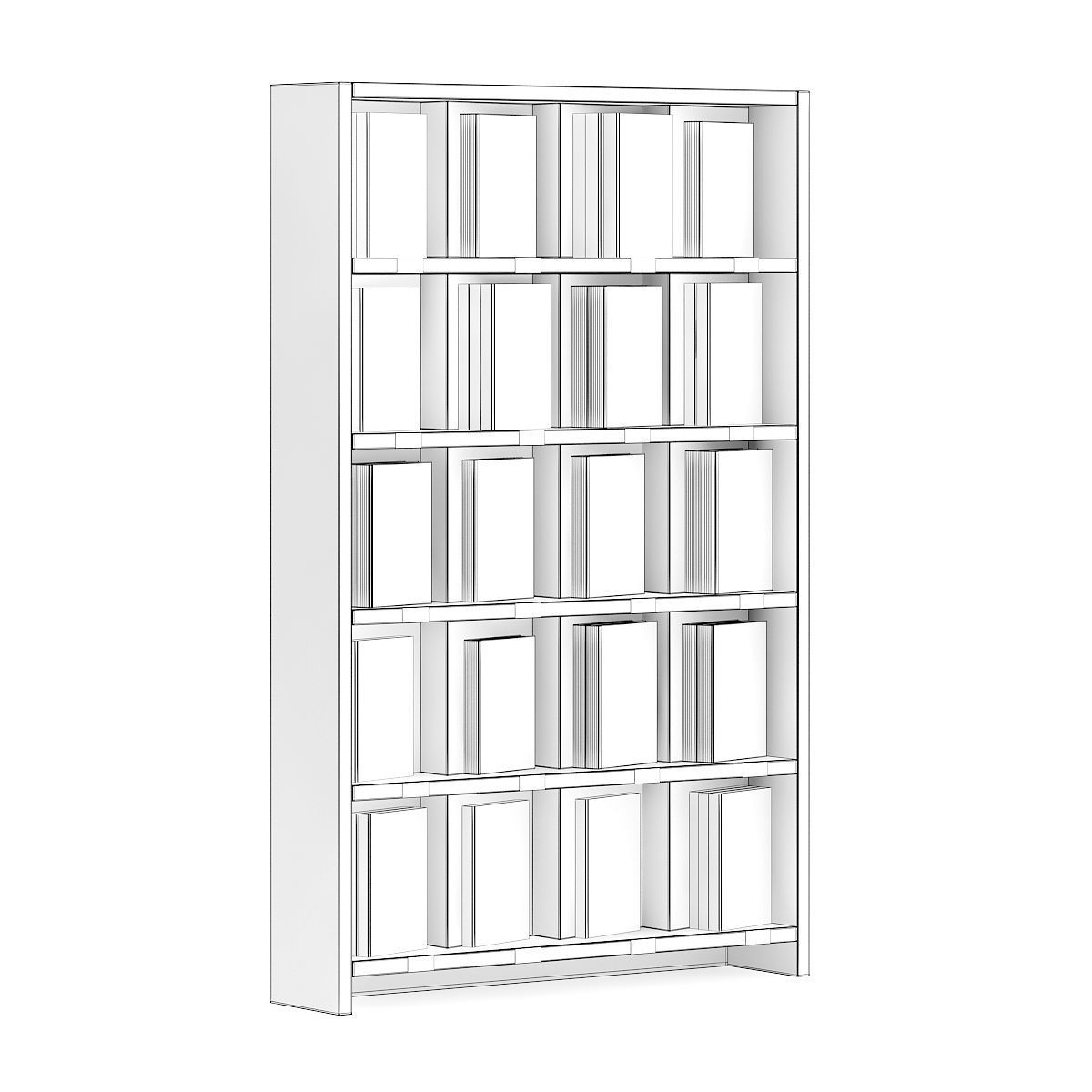 Bookstore Shelf 3D model_1