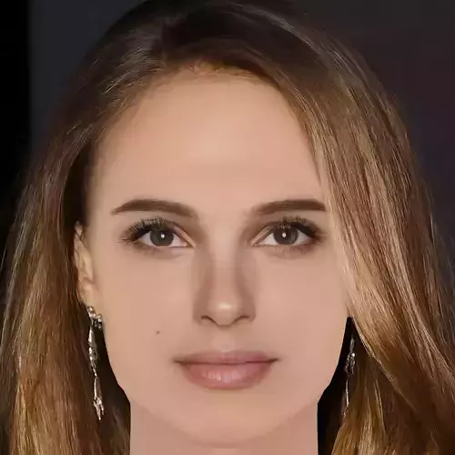 Natalie Portman Head - No Hair - Low poly head for game