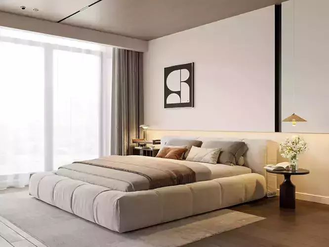 Modern Minimal Soft Platform Bedroom