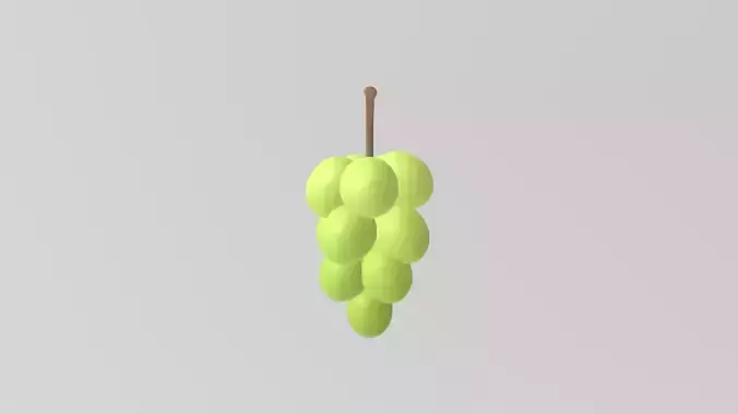 Stylized Low-Poly Grape Cluster Low-poly 3D model 4