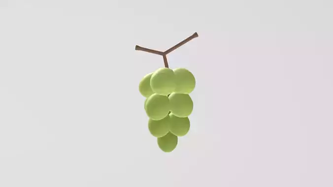 Stylized Low-Poly Grape Cluster Low-poly 3D model 5