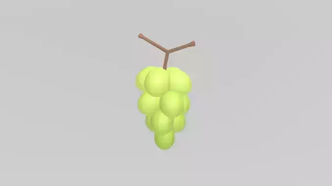Stylized Low-Poly Grape Cluster Low-poly 3D model 3