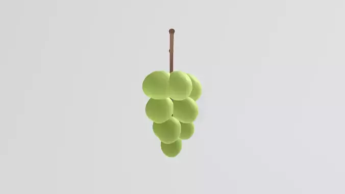 Stylized Low-Poly Grape Cluster Low-poly 3D model 6