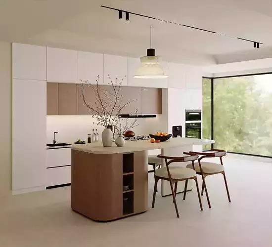 Modern Japandi Kitchen with Island