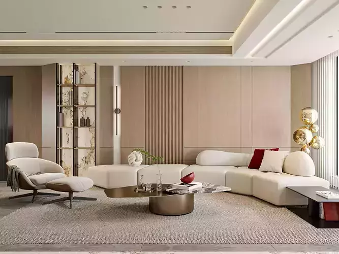 Modern Luxury Living and Dining Interior