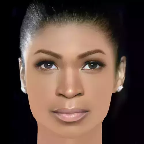 Nia Long Head - No Hair - Low poly head for game