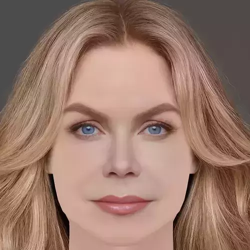 Nicole Kidman Head - No Hair - Low poly head for game