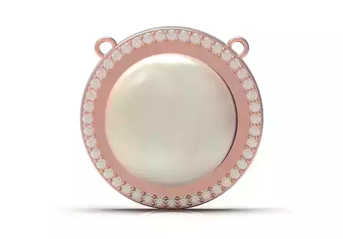 Jewelry stl 3d printable round stone pendant model jp0204