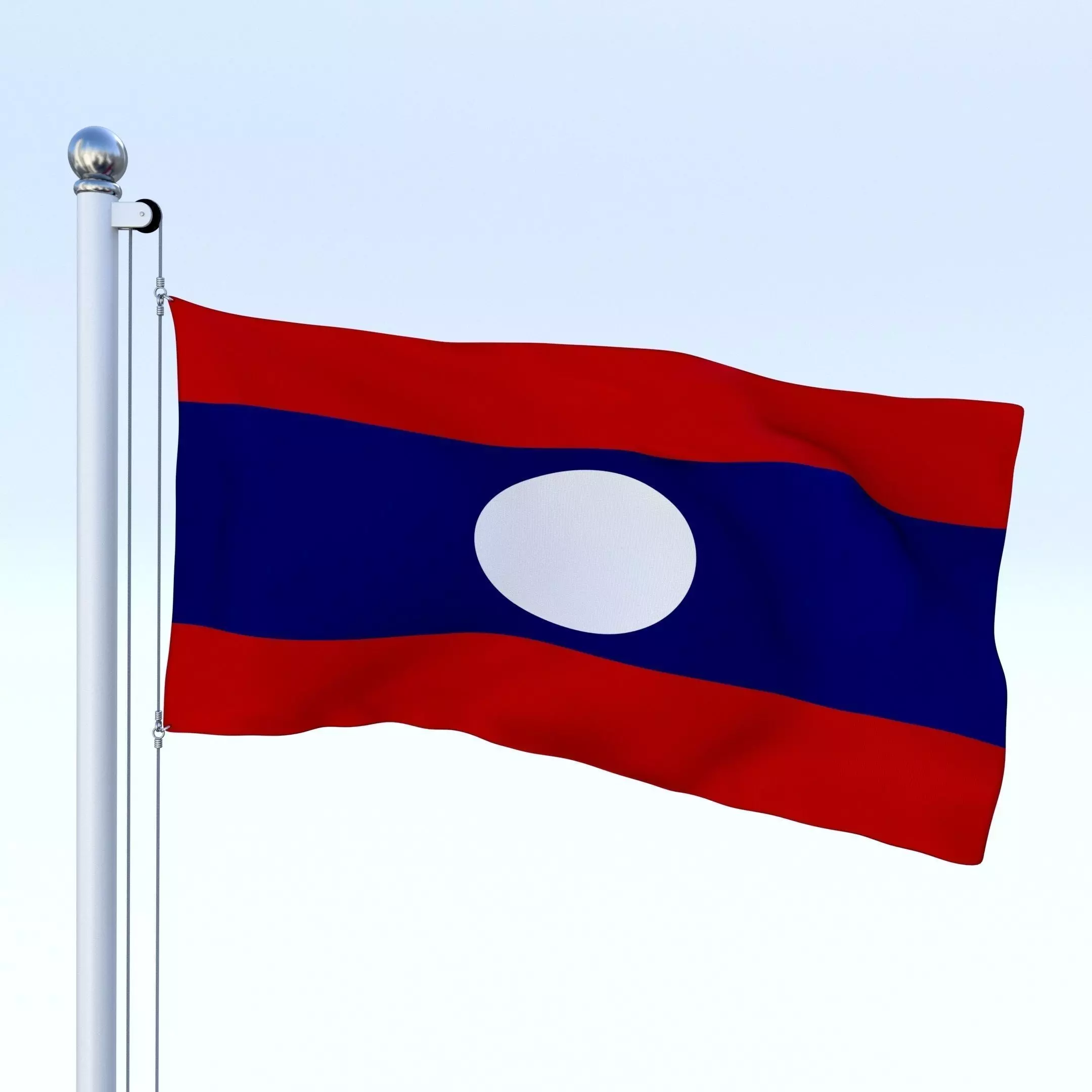 Animated Laos Flag Low-poly 3D model_0