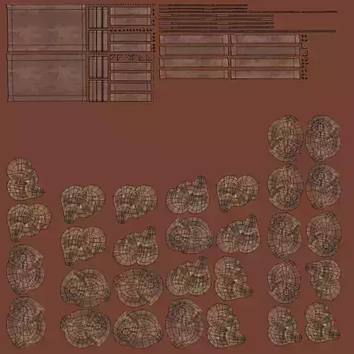 Rolls in Box V2 - Filled Wooden Produce Crate 3D model 7