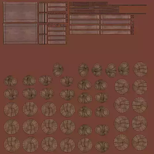 Rolls in Box V3 - Filled Wooden Produce Crate 3D model 7