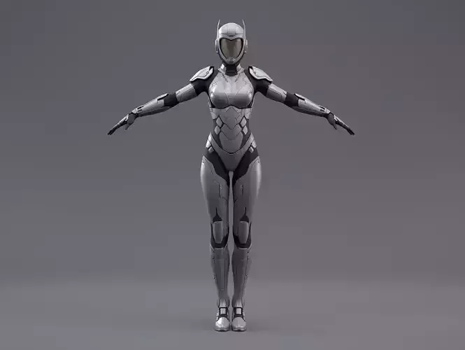 Enclosed Crusader Female Armor 3D Model