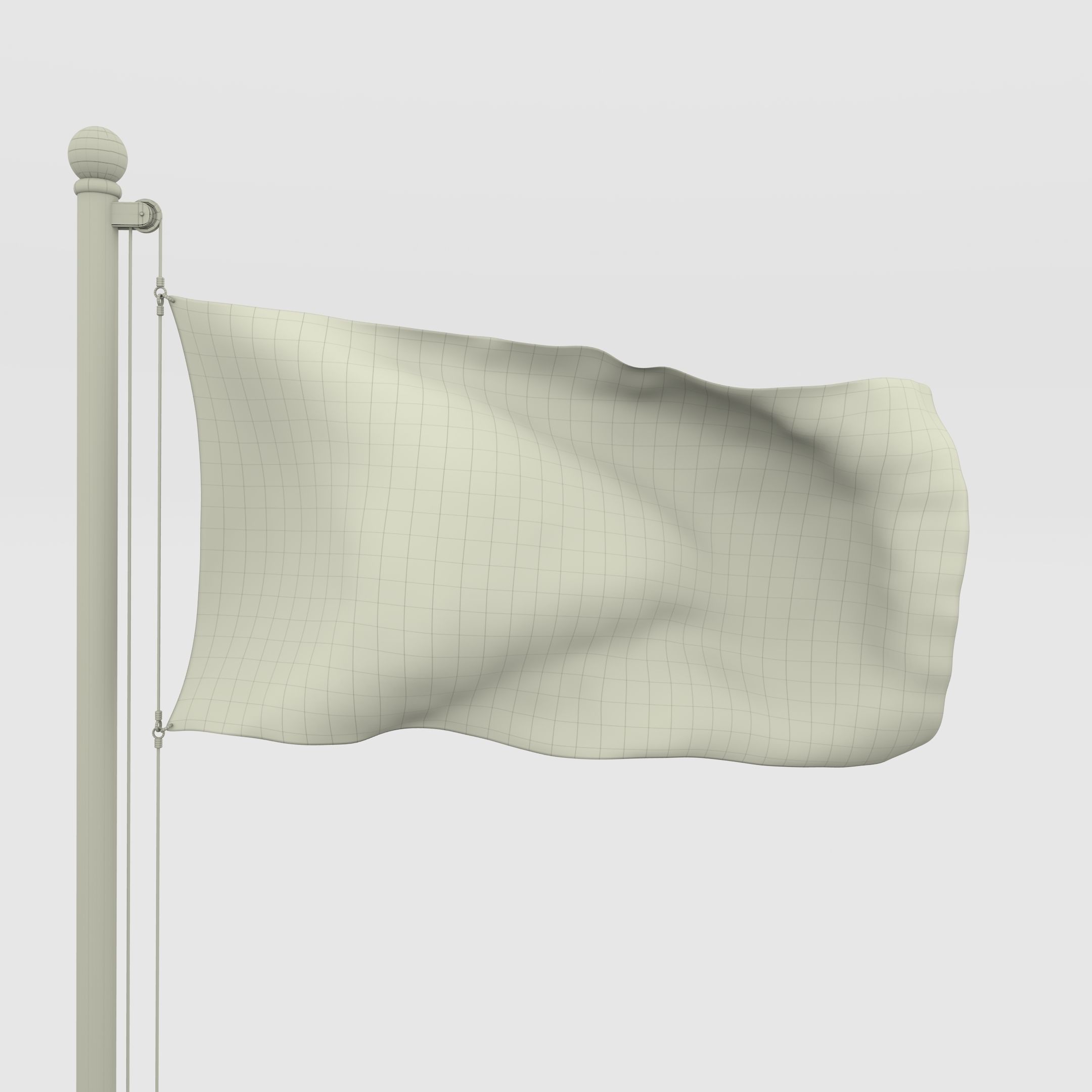 Animated Kuwait Flag Low-poly 3D model_25