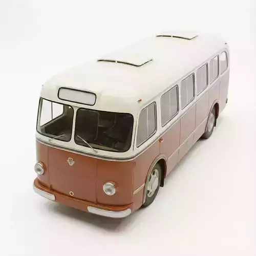 Classic Retro Bus Low-poly 3D model 5