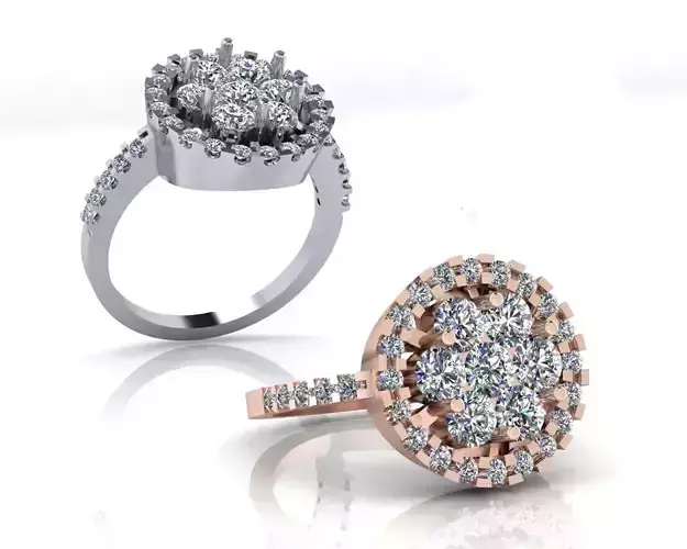 flower setting hlo micro setting engagement jewelry ring 