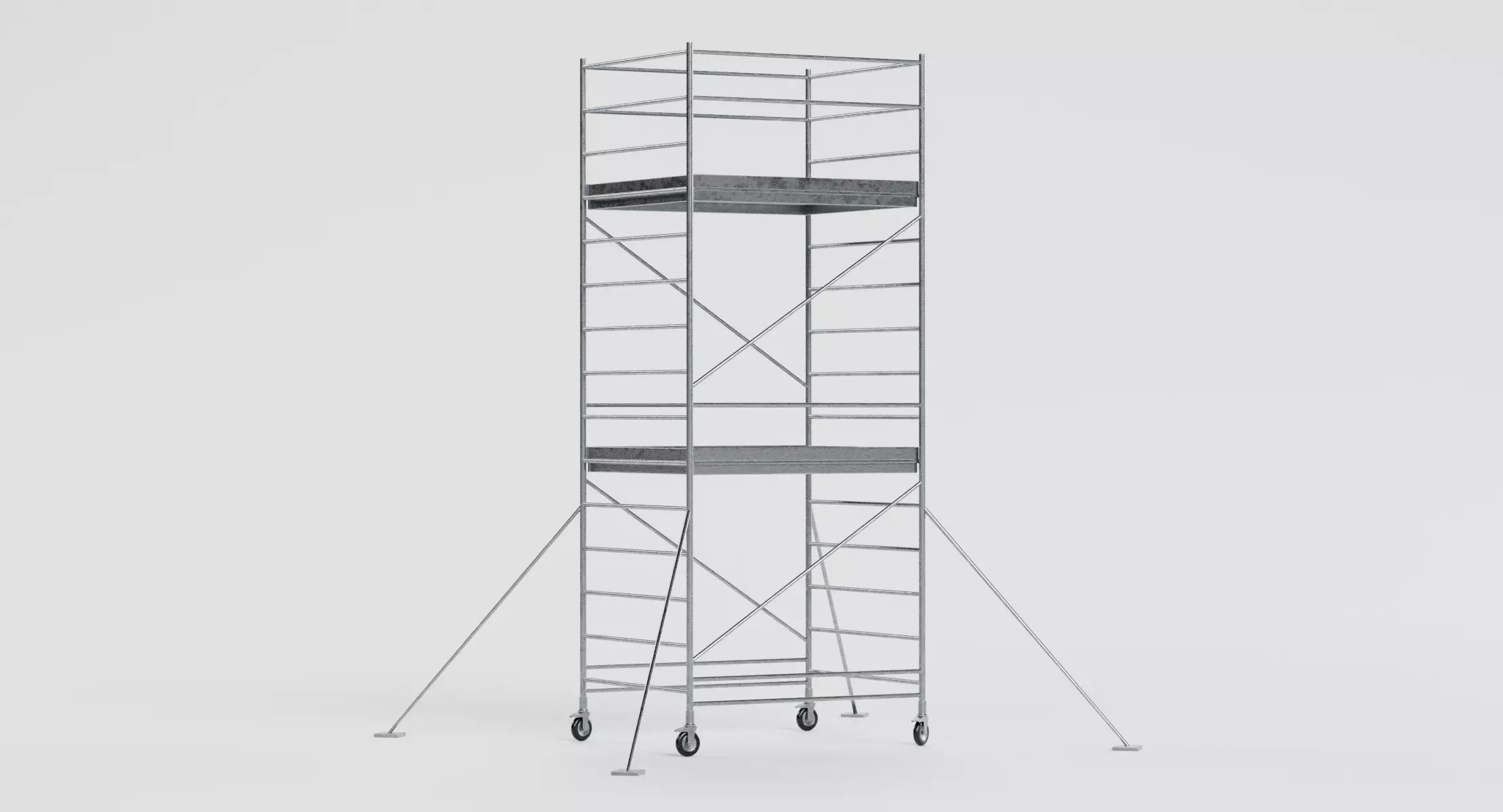 Scaffolding V4 - Rolling Steel Construction Tower 3D model